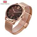 MINI FOCUS 0018 G Fashion Male Clock Simple Dial Quartz Wrist Watch NEW Gold Men Watches Brand Mens Quartz Watches